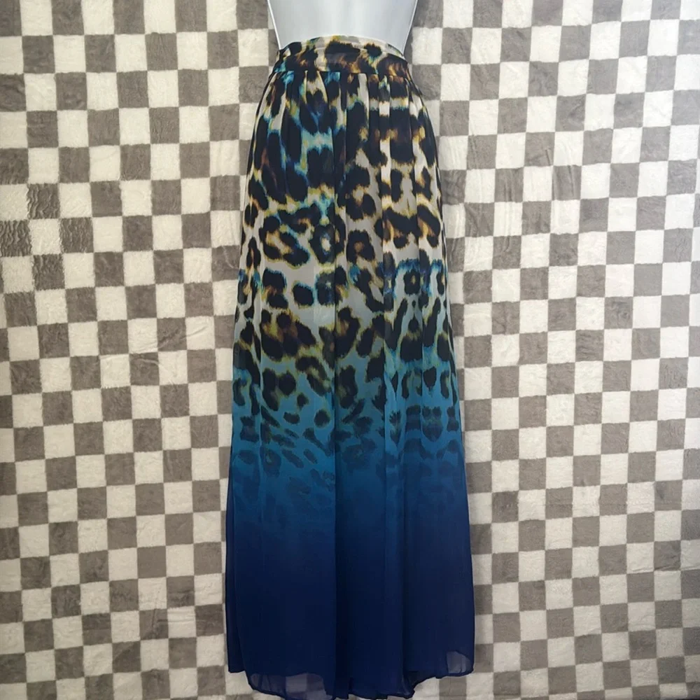 Worthington Y2K Leopard Animal Print Maxi Skirt Size L - Picture 2 of 8